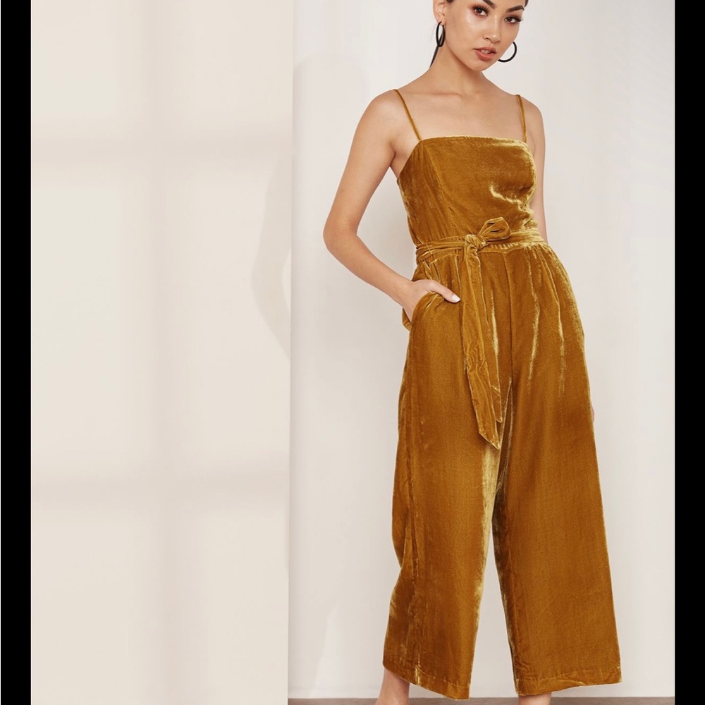 J. Crew Velvet Jumpsuit with Tie in 00